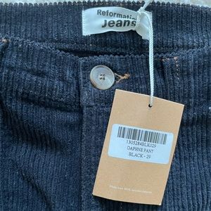 Reformation Black Corduroy Flare Pants